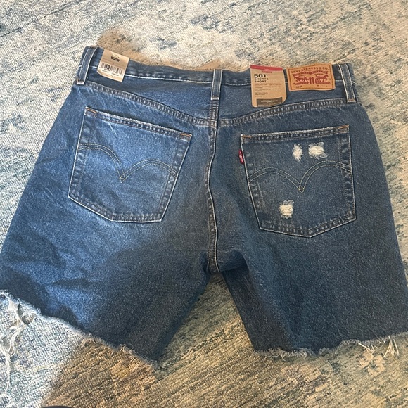 Levi's Blue Button-Fly Denim Shorts NEW WITH TAGS 501 - Picture 4 of 5